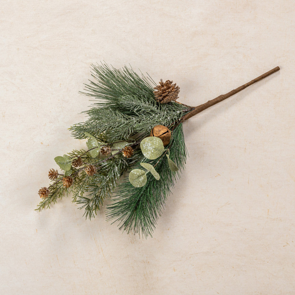 19" Pine, Eucalyptus & Pinecones w/ Bells Pick