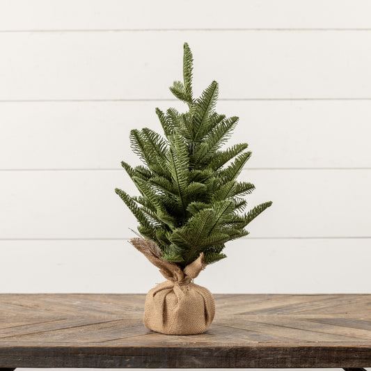 20" Pine Tree w/ Tied Burlap Base