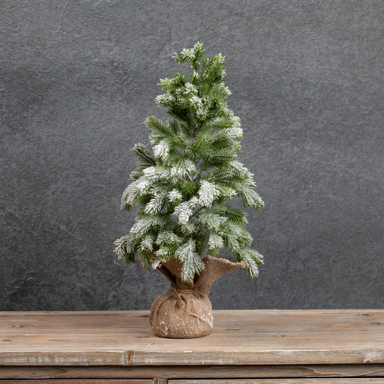 21.5" Snowy Tree w/ Burlap Base